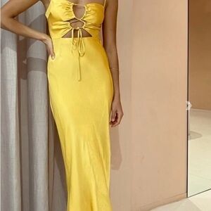 Shona Joy Yellow Cut-Out Dress